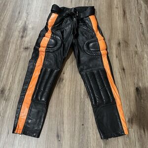Vintage‎ 70s AMF~ HARLEY DAVIDSON Flat Track Full Leather Racing Pants Size 32